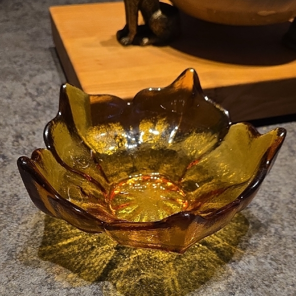 Viking Other - Golden Amber Glass Art Bowl